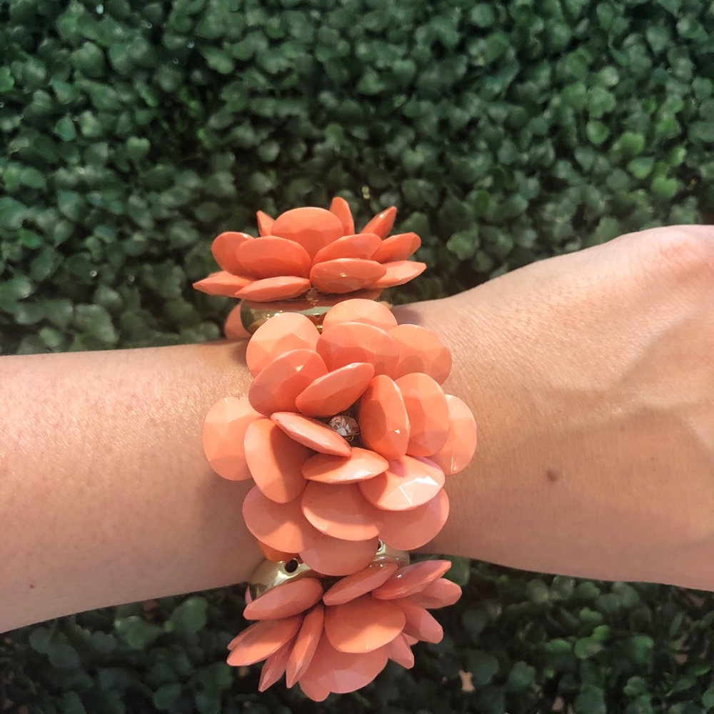 Orange flower bracelet